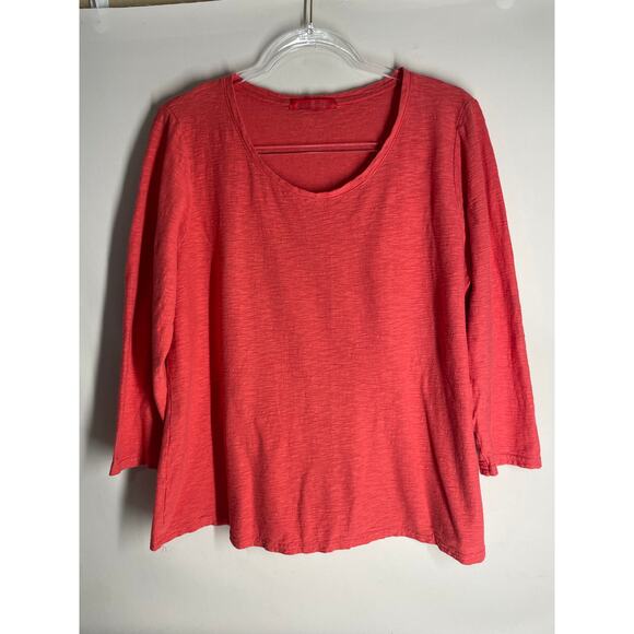 cut loose Tops - Cut Loose Cotton Linen Button Back 3/4 Sleeve T-shirt Scoop Neck Size Large